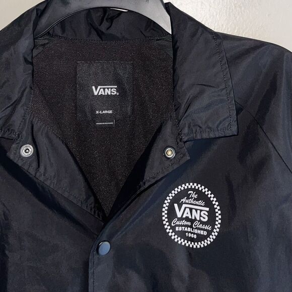 Vans Black Jacket Youth XL Long Sleeve Collared Skateboard Torrey Windbreaker - Picture 4 of 13
